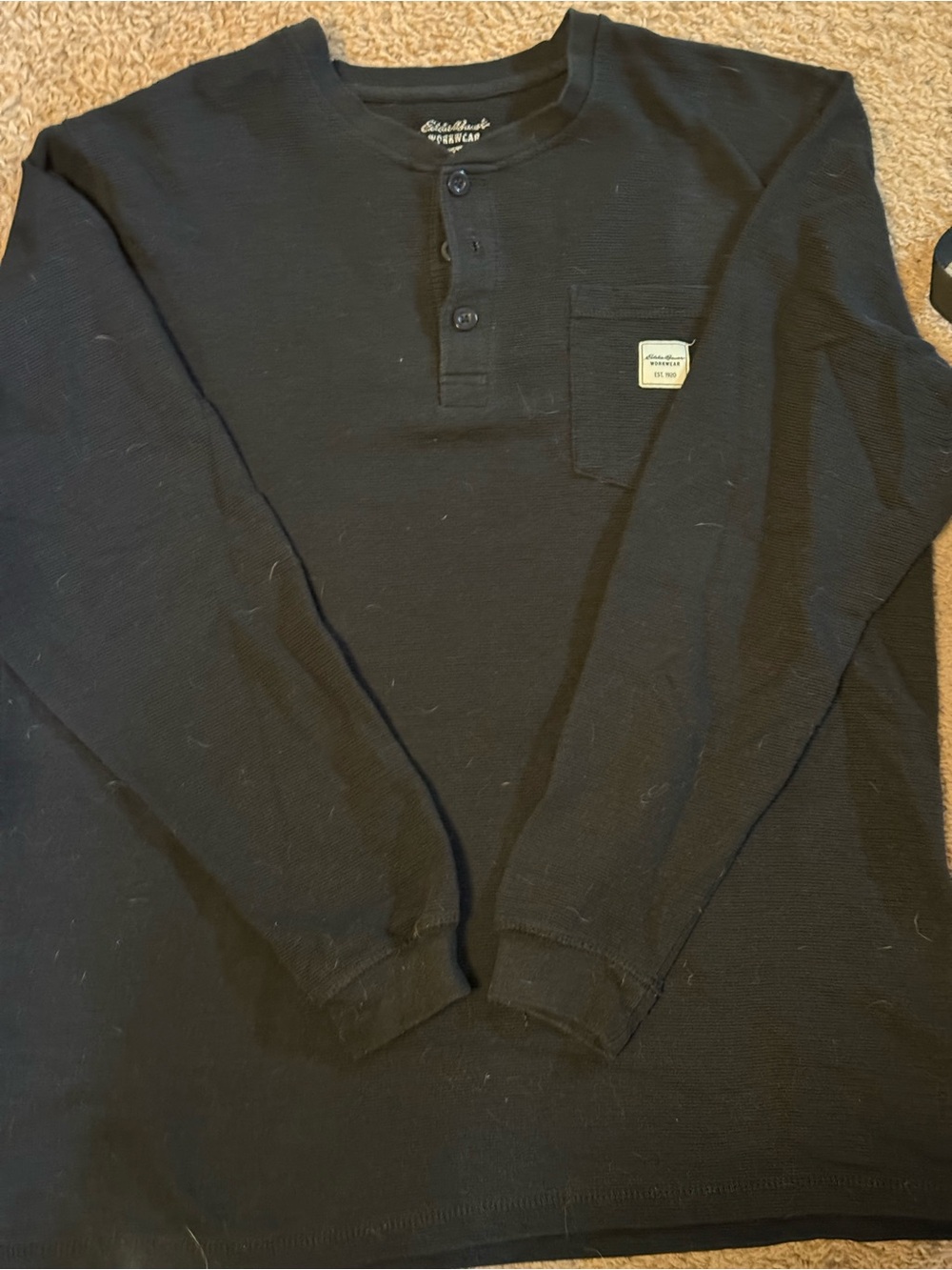 Eddie Bauer Black Long-Sleeve Henley